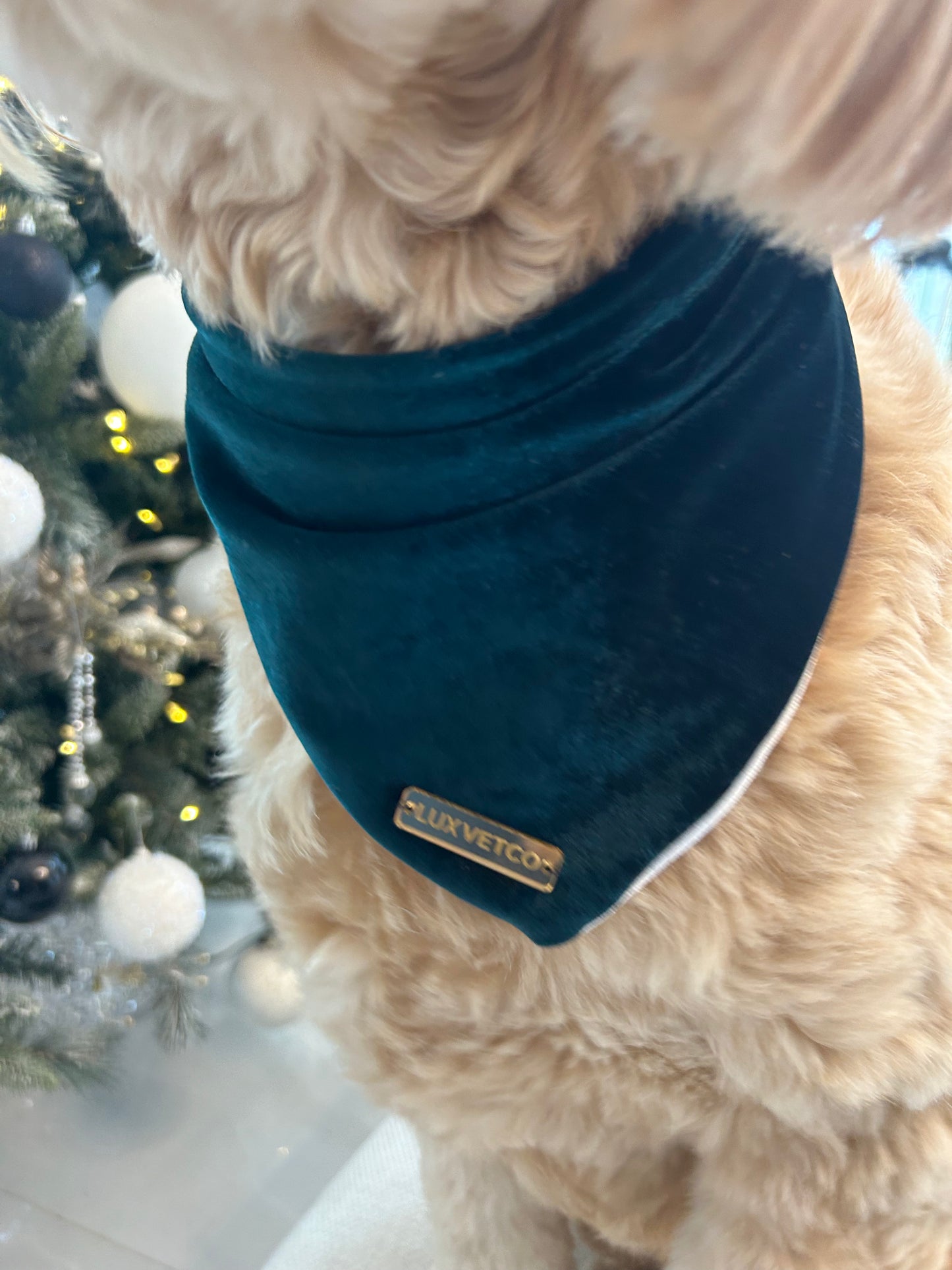 Hunter Green Velvet Christmas Bandana